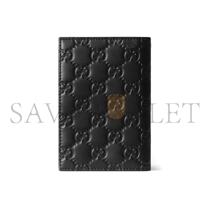 GUCCI GG EMBLEM PASSPORT CASE 850184 (12*7.5cm)